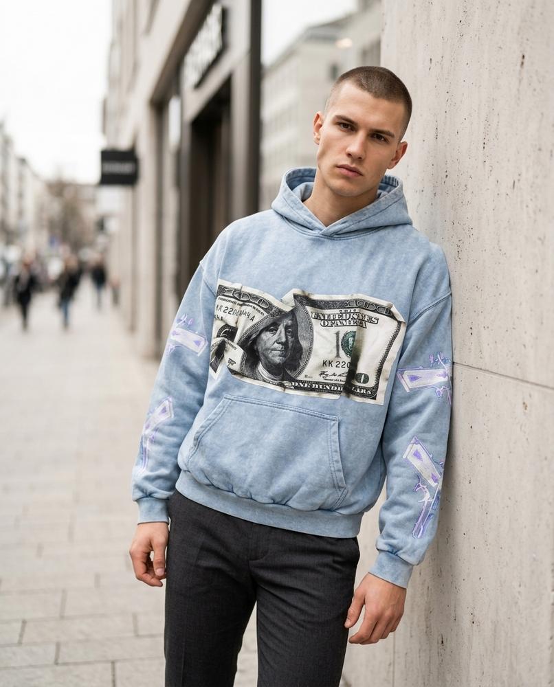 Statement Street - Rilin | Weit Geschnittener Bedruckter Hoodie Unisex
