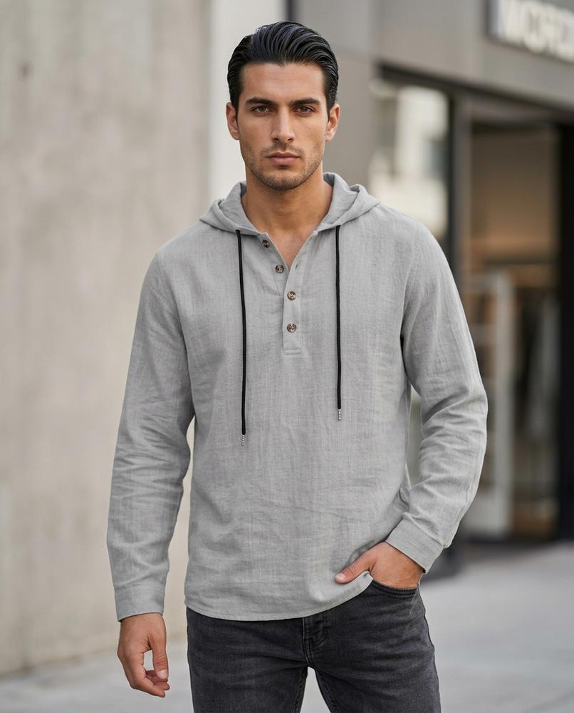 Statement Street - Kalor | Strukturierter Geknöpfter Hoodie Herren