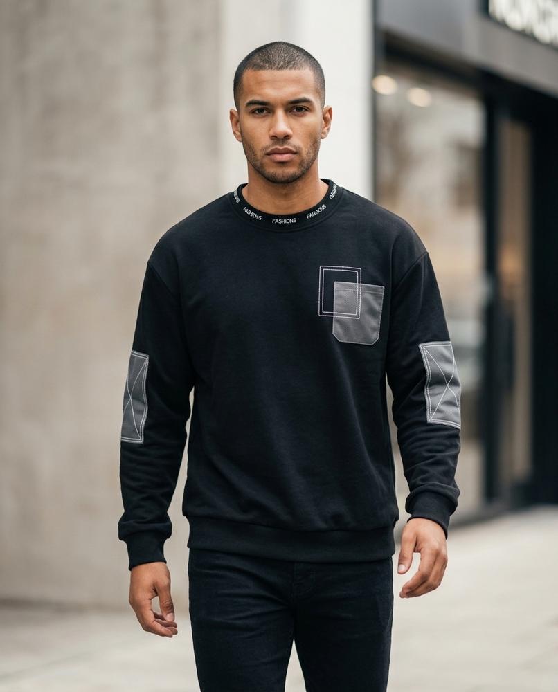 Statement Street - Datir | Appliziertes Baumwoll Sweatshirt Herren