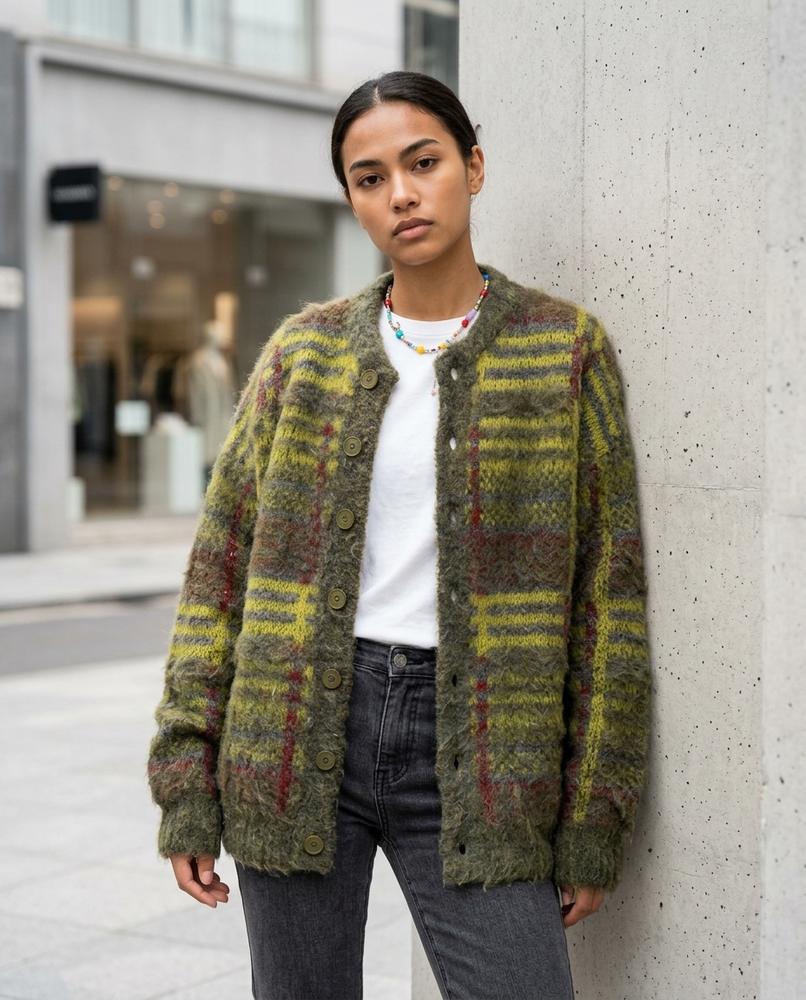 Statement Street - Kamer | Flauschiger Karierter Cardigan Unisex