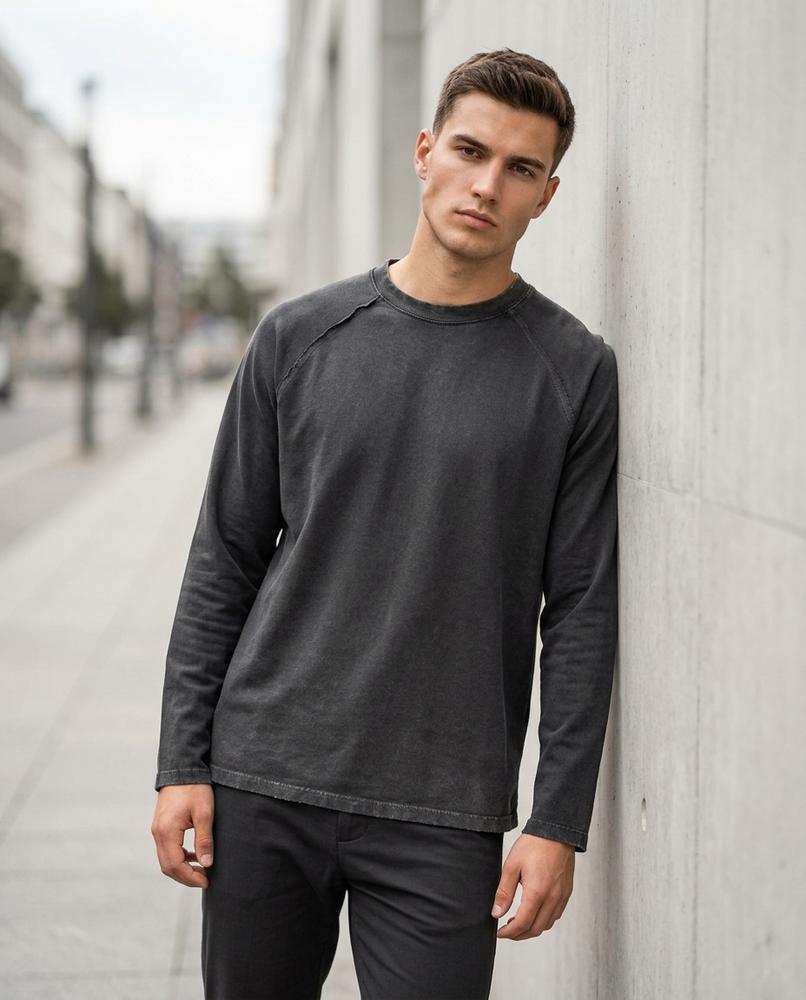Statement Street - Naniv | Langärmliges Gewaschenes Shirt Herren