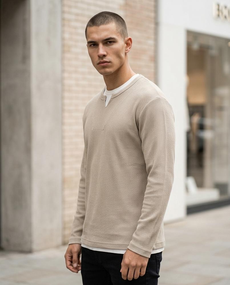 Statement Street - Elnor | Strukturiert Langärmlig Shirt Herren