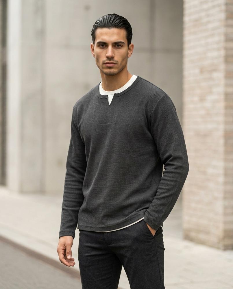 Statement Street - Elnor | Strukturiert Langärmlig Shirt Herren