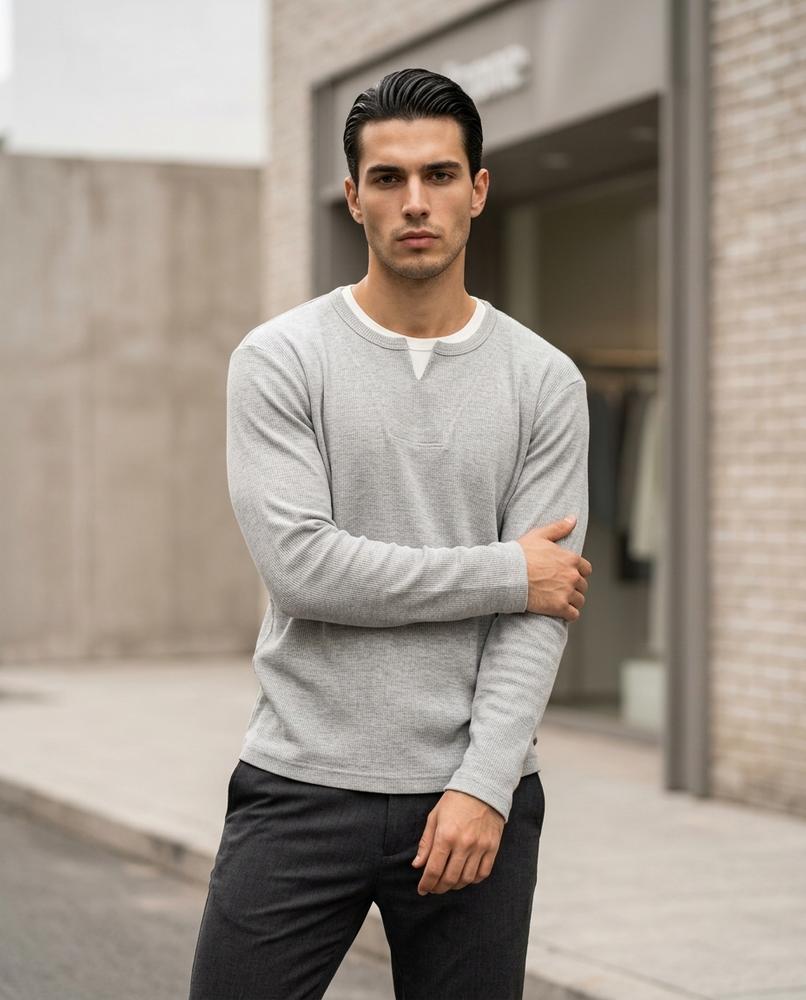 Statement Street - Elnor | Strukturiert Langärmlig Shirt Herren
