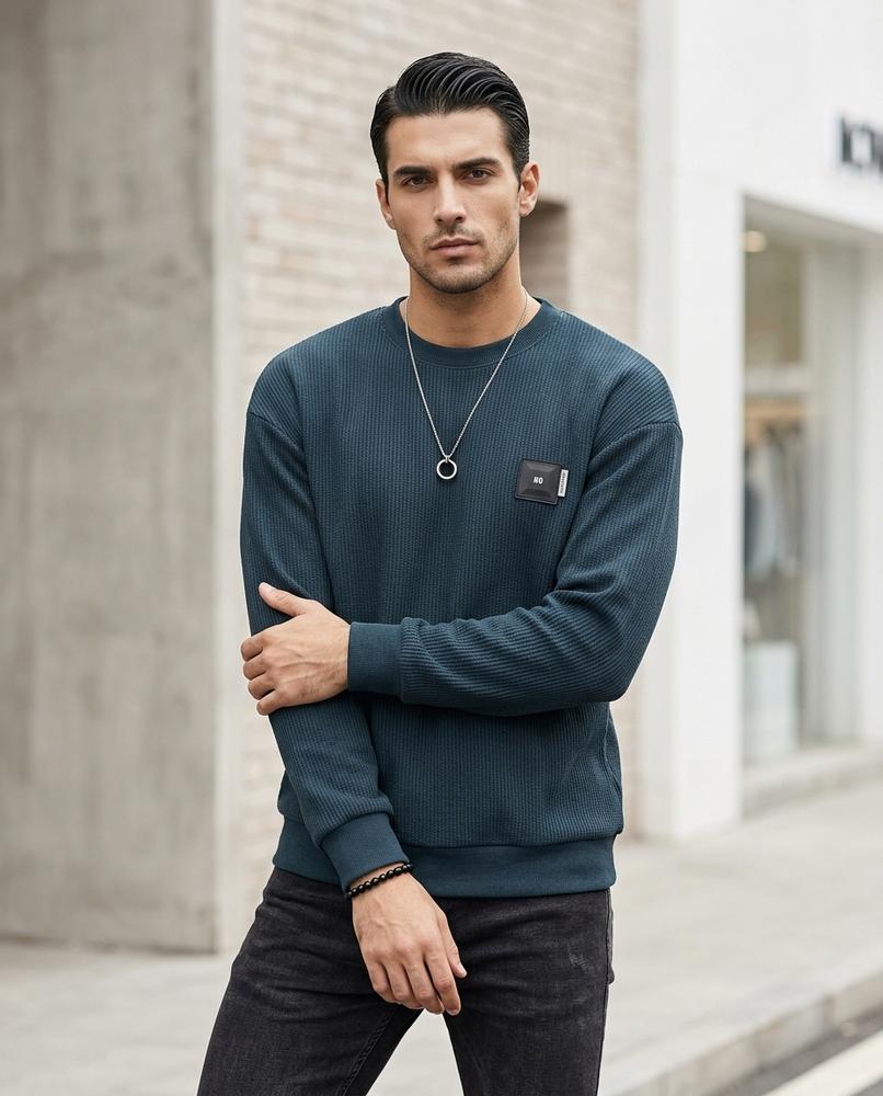Statement Street - Nital | Strukturiert Rundhals Pullover Herren