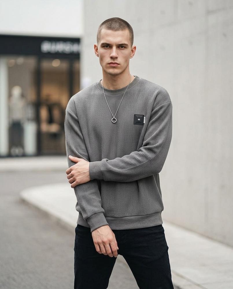 Statement Street - Nital | Strukturiert Rundhals Pullover Herren