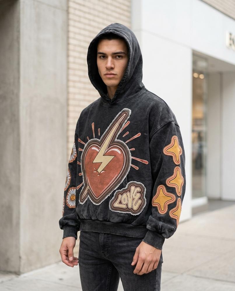 Statement Street - Sesin | Applizierter Gewaschener Hoodie Unisex
