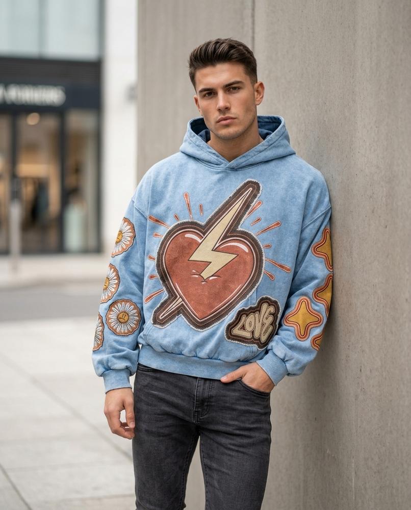 Statement Street - Sesin | Applizierter Gewaschener Hoodie Unisex