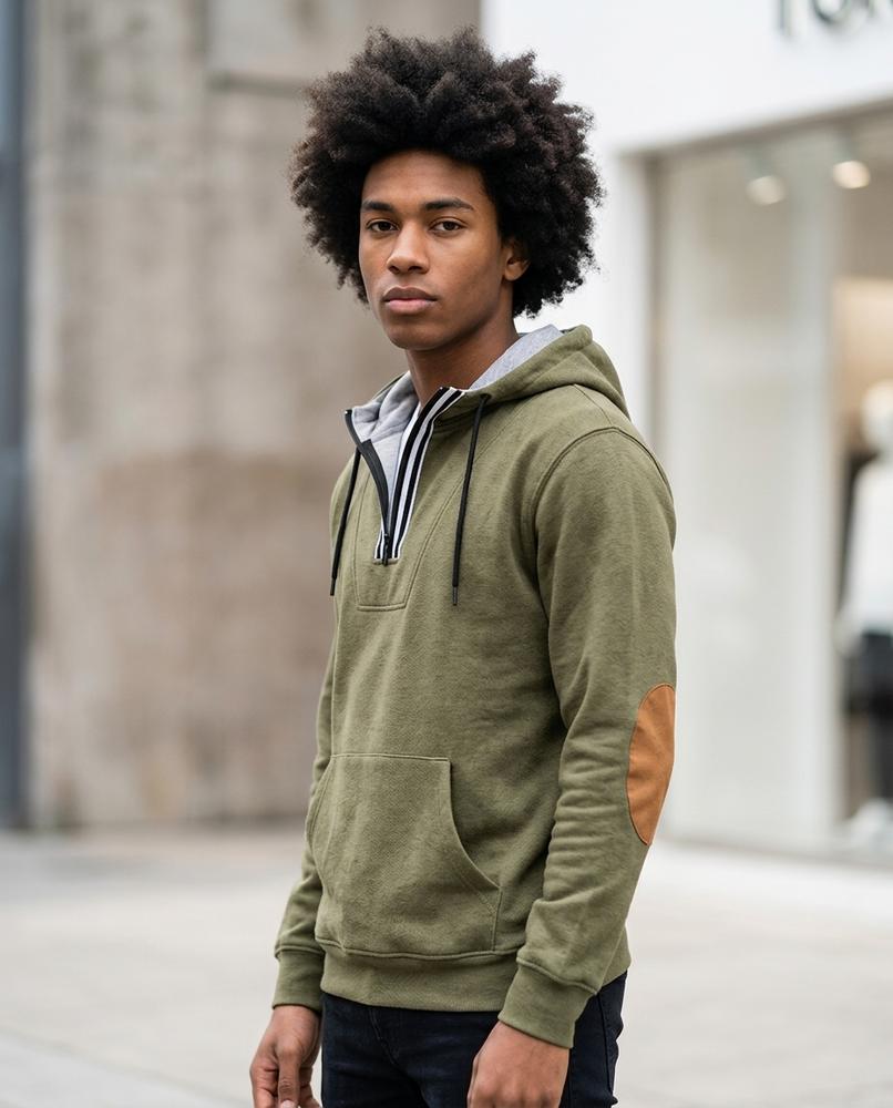 Statement Street - Zaram | Gefütterter Gepatchter Hoodie Herren