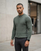 Statement Street - Laran | Gerippt Geknöpft Pullover Herren