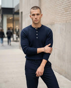Statement Street - Laran | Gerippt Geknöpft Pullover Herren