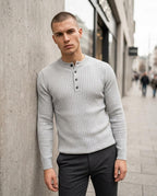 Statement Street - Laran | Gerippt Geknöpft Pullover Herren