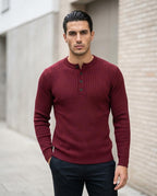 Statement Street - Laran | Gerippt Geknöpft Pullover Herren