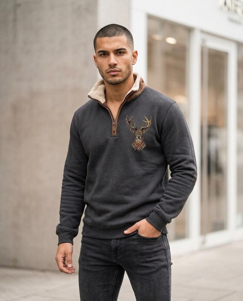 Statement Street - Elram | Gefütterter Bedruckter Pullover Herren