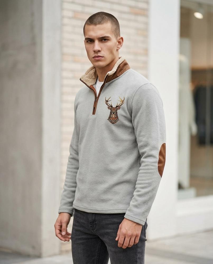 Statement Street - Elram | Gefütterter Bedruckter Pullover Herren