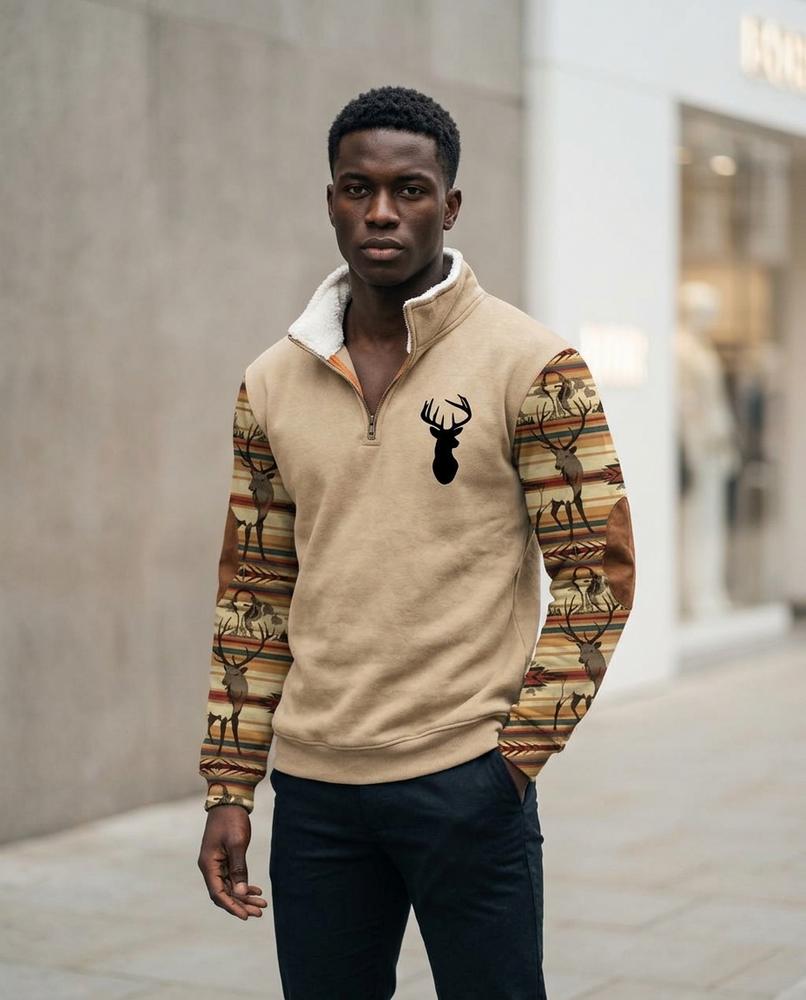 Statement Street - Elram | Gefütterter Bedruckter Pullover Herren