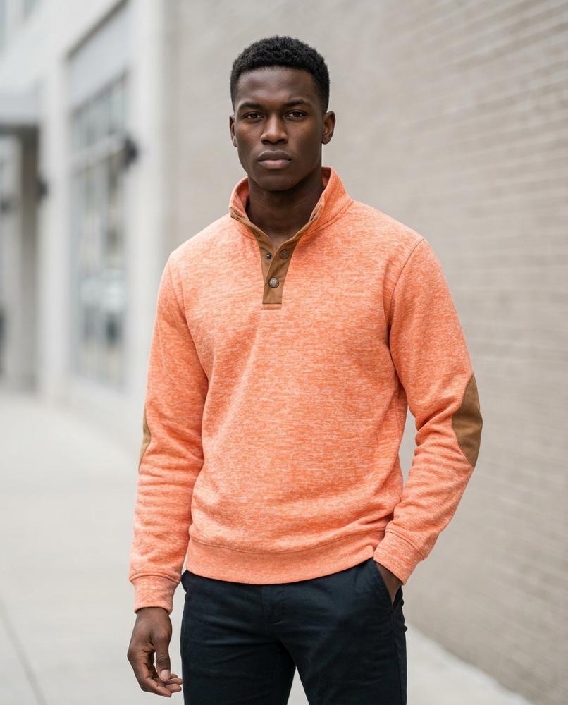 Statement Street - Arsin | Melierter Geknöpfter Pullover Herren