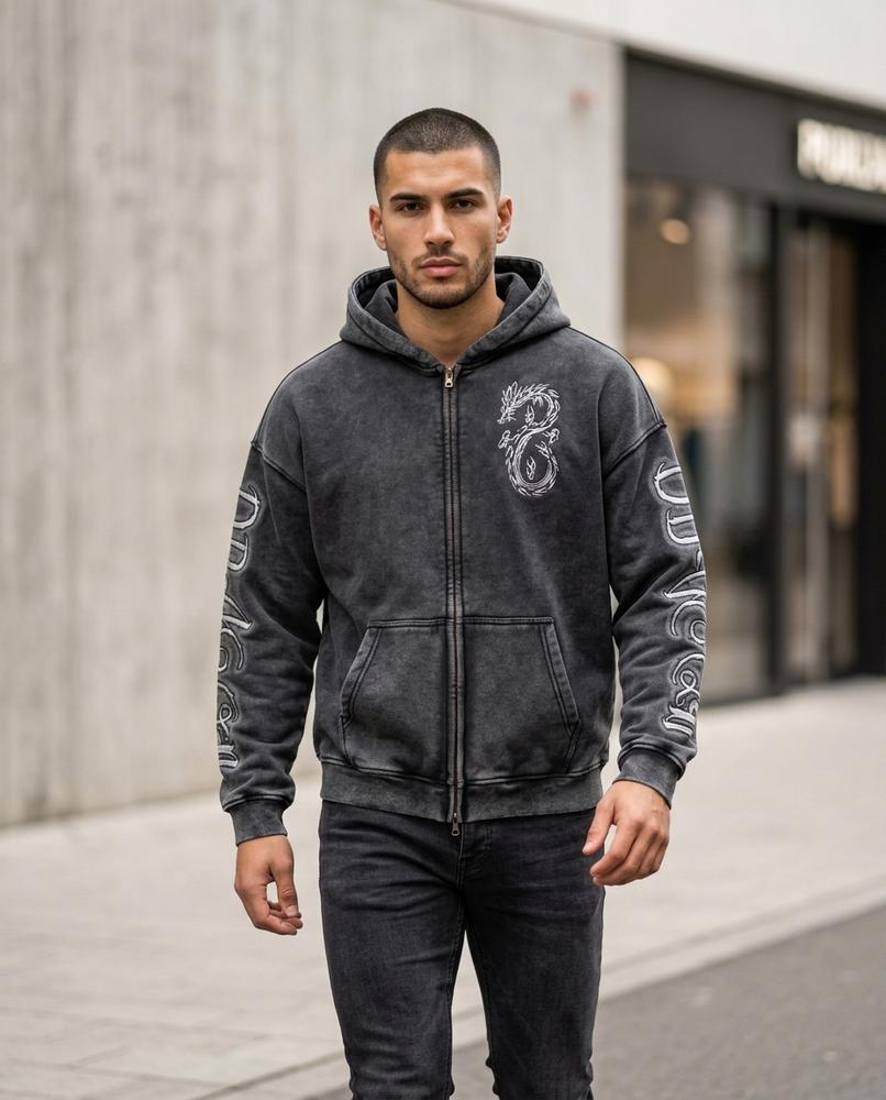 Statement Street - Selen | Gewaschener Bestickter Hoodie Unisex