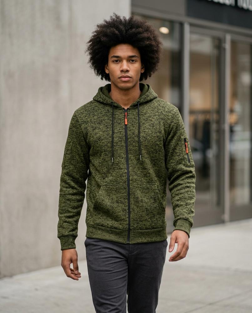Statement Street - Zevel | Meliert Strukturiert Hoodie Herren