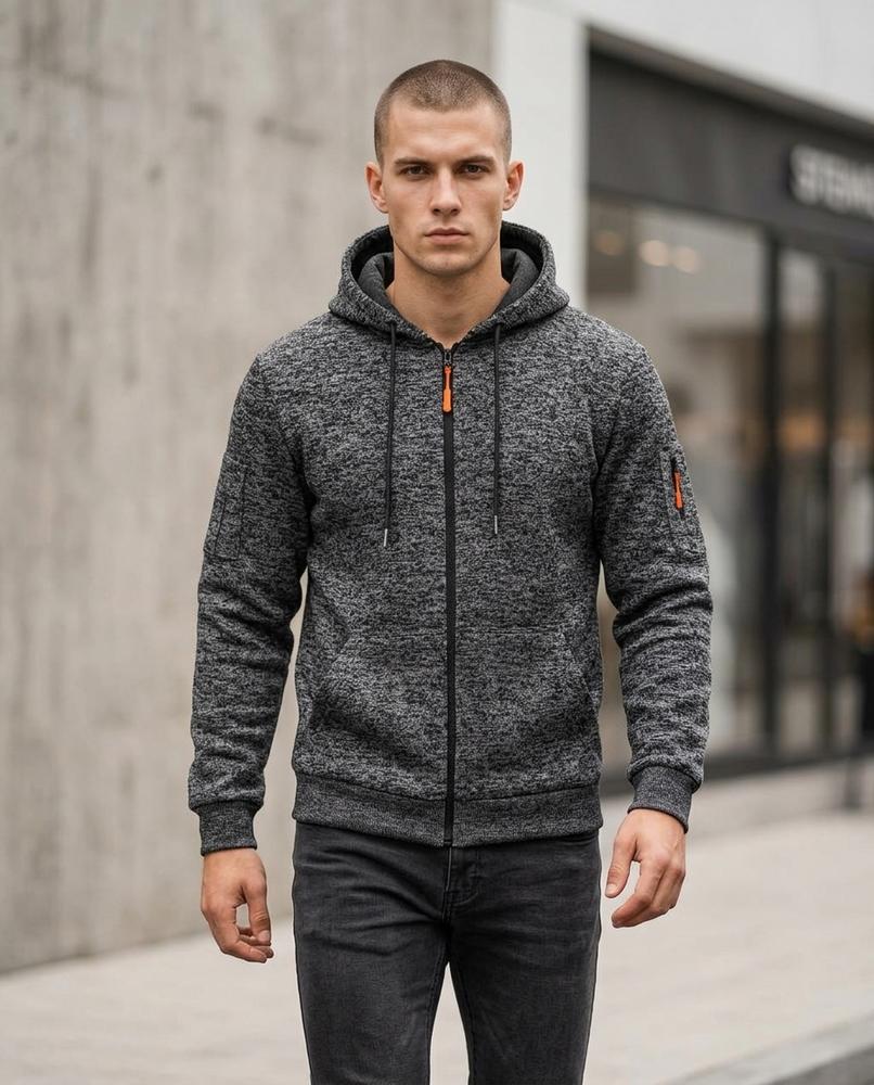 Statement Street - Zevel | Meliert Strukturiert Hoodie Herren