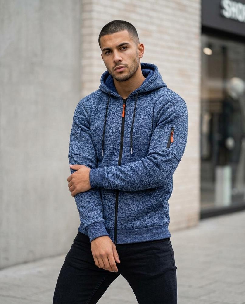 Statement Street - Zevel | Meliert Strukturiert Hoodie Herren