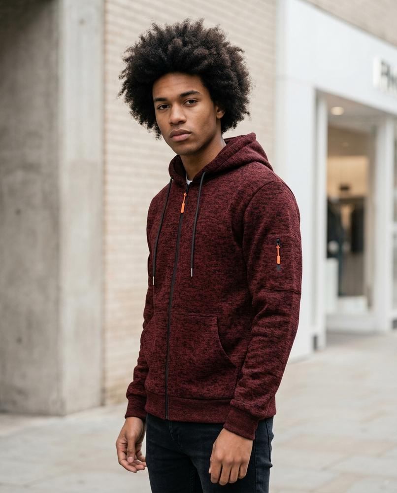 Statement Street - Zevel | Meliert Strukturiert Hoodie Herren