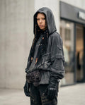 Statement Street - Ledar | Übergroßer Verwaschener Hoodie Unisex