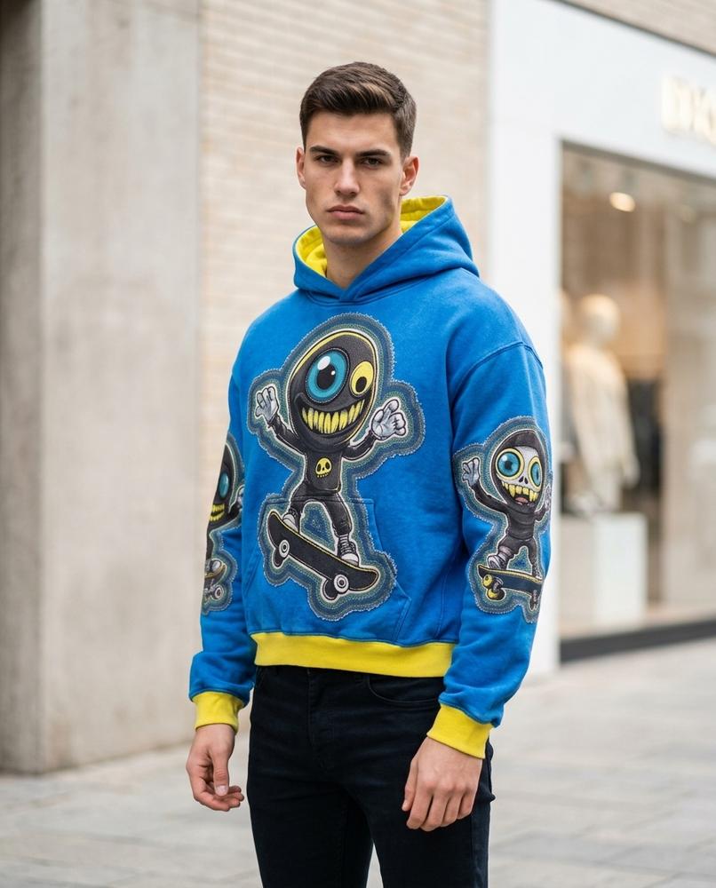 Statement Street - Manal | Applizierter Zweifarbiger Hoodie Unisex
