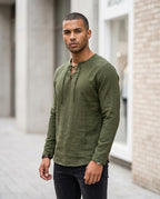Statement Street - Ronal | Geschnürtes Langärmliges Shirt Herren