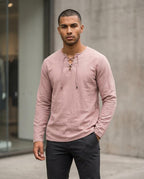 Statement Street - Ronal | Geschnürtes Langärmliges Shirt Herren