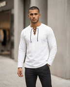 Statement Street - Ronal | Geschnürtes Langärmliges Shirt Herren