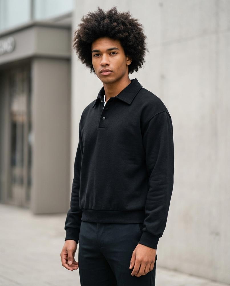 Statement Street - Alser | Langärmlig Geknöpft Sweatshirt Unisex