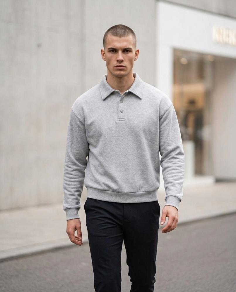 Statement Street - Alser | Langärmlig Geknöpft Sweatshirt Unisex