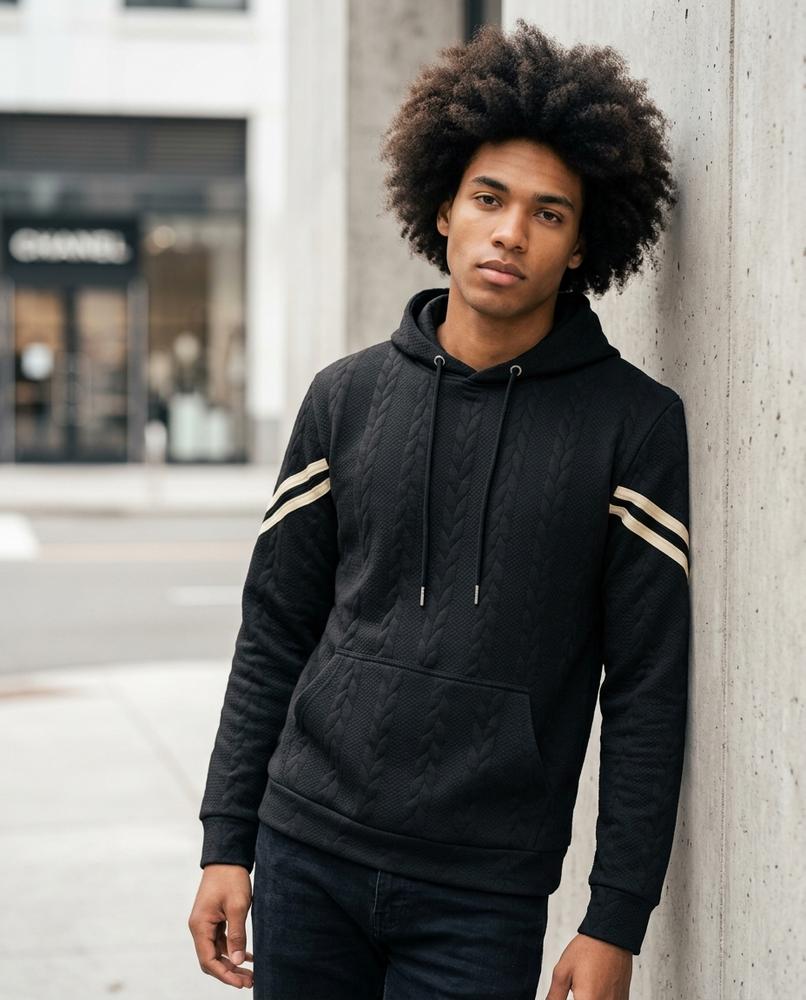 Statement Street - Lasol | Strukturiert Gestreift Hoodie Herren