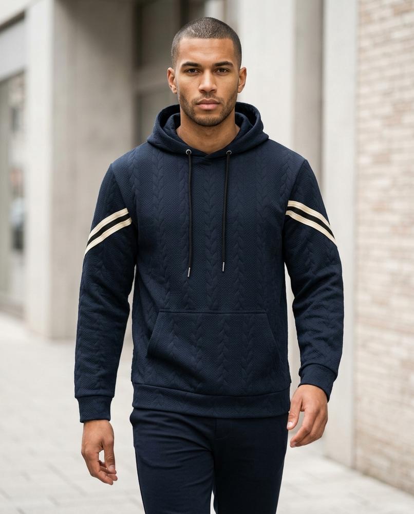 Statement Street - Lasol | Strukturiert Gestreift Hoodie Herren