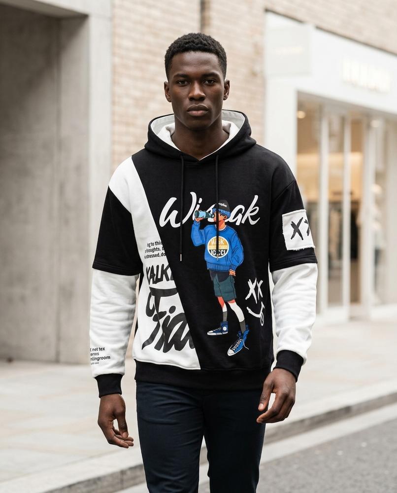 Statement Street - Kavar | Bedruckt Mehrfarbig Hoodie Unisex
