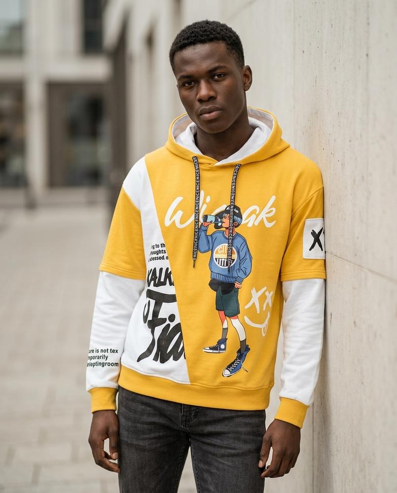 Statement Street - Kavar | Bedruckt Mehrfarbig Hoodie Unisex