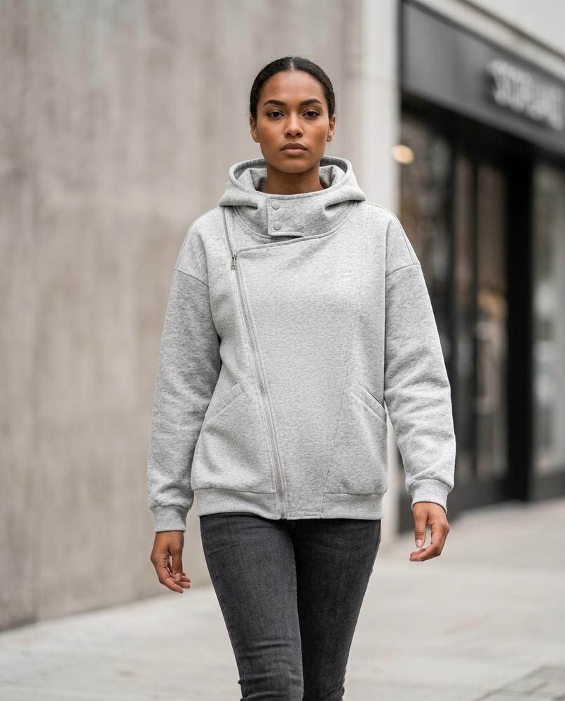 Statement Street - Riron | Asymmetrischer Hochgeschlossener Hoodie Unisex