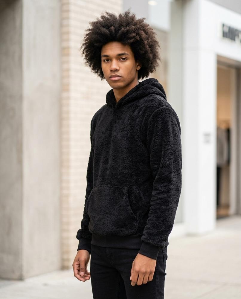 Statement Street - Caron | Plüschiger Warmer Hoodie Herren