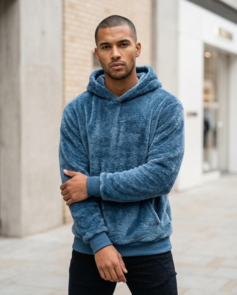 Statement Street - Caron | Plüschiger Warmer Hoodie Herren