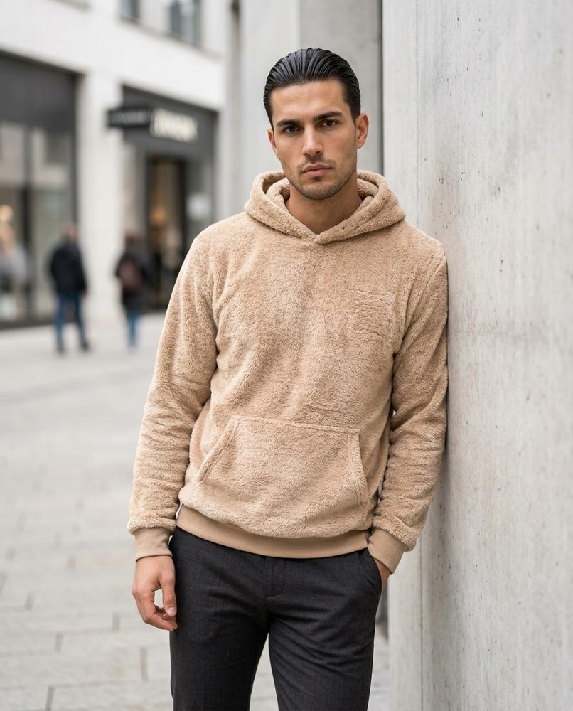 Statement Street - Caron | Plüschiger Warmer Hoodie Herren