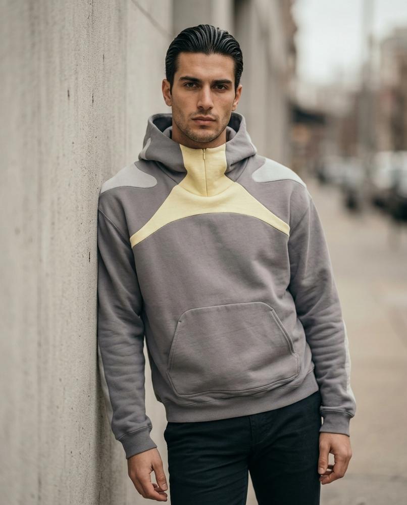 Statement Street - Samin | Farbgeblockter Hochgeschlossener Hoodie Unisex
