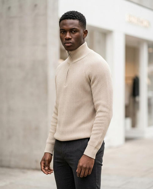 Statement Street - Danal | Hochgeschlossener Strukturierter Pullover Herren