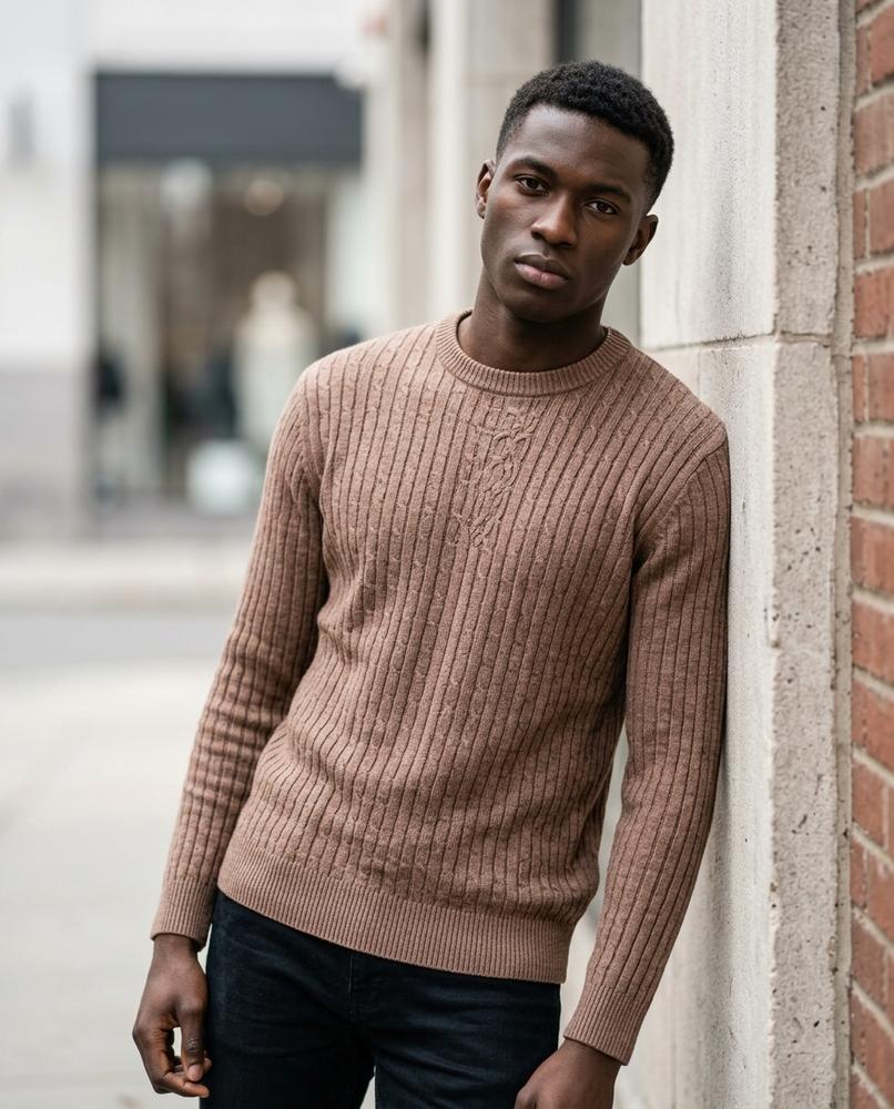 Statement Street - Tilin | Strukturierter Figurbetonter Rollkragenpullover Herren