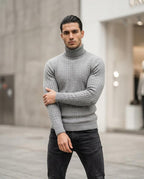 Statement Street - Tilin | Strukturierter Figurbetonter Rollkragenpullover Herren