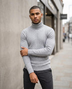 Statement Street - Tilin | Strukturierter Figurbetonter Rollkragenpullover Herren
