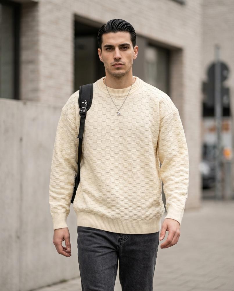 Statement Street - Zesan | Strukturiert Rundhals Pullover Herren