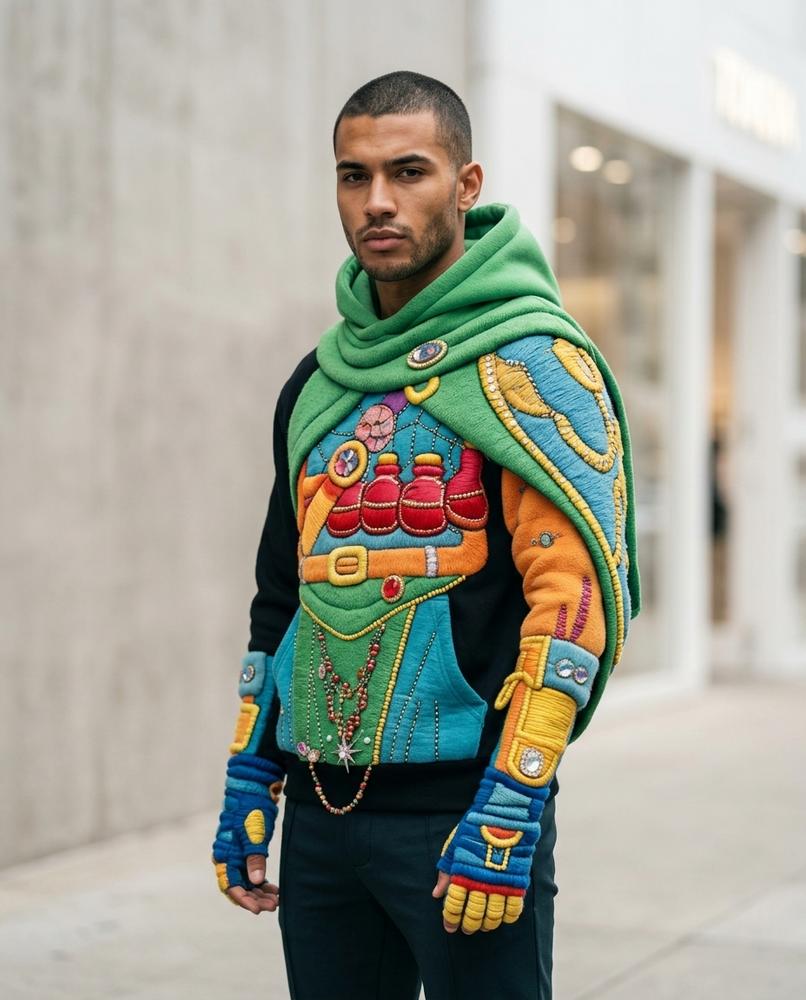 Statement Street - Keran | Bestickt Strukturiert Hoodie Unisex
