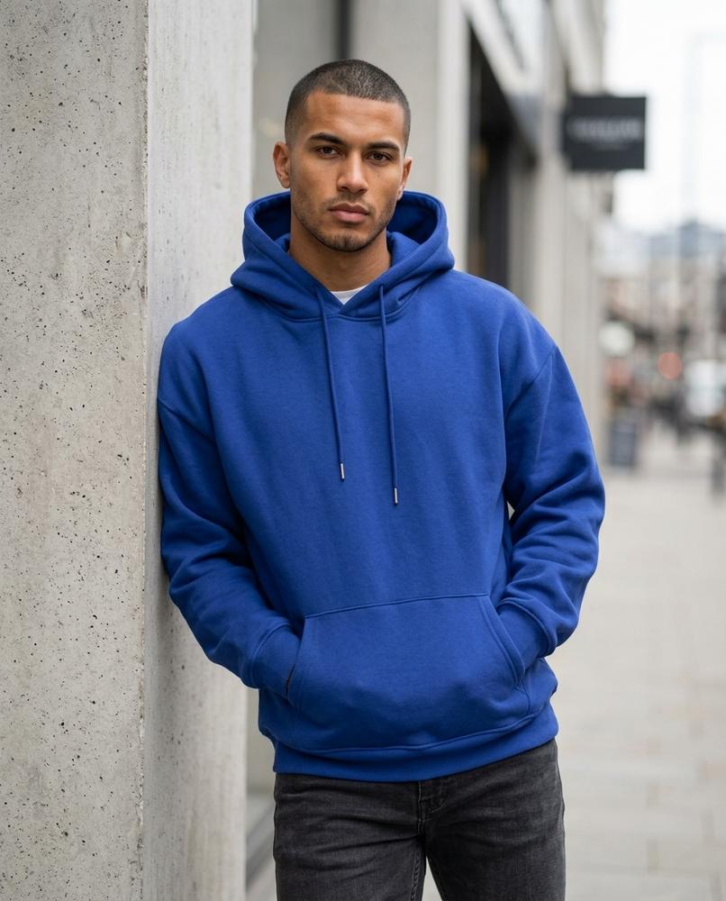 Statement Street - Saren | Unifarbener Gefütterter Hoodie Herren