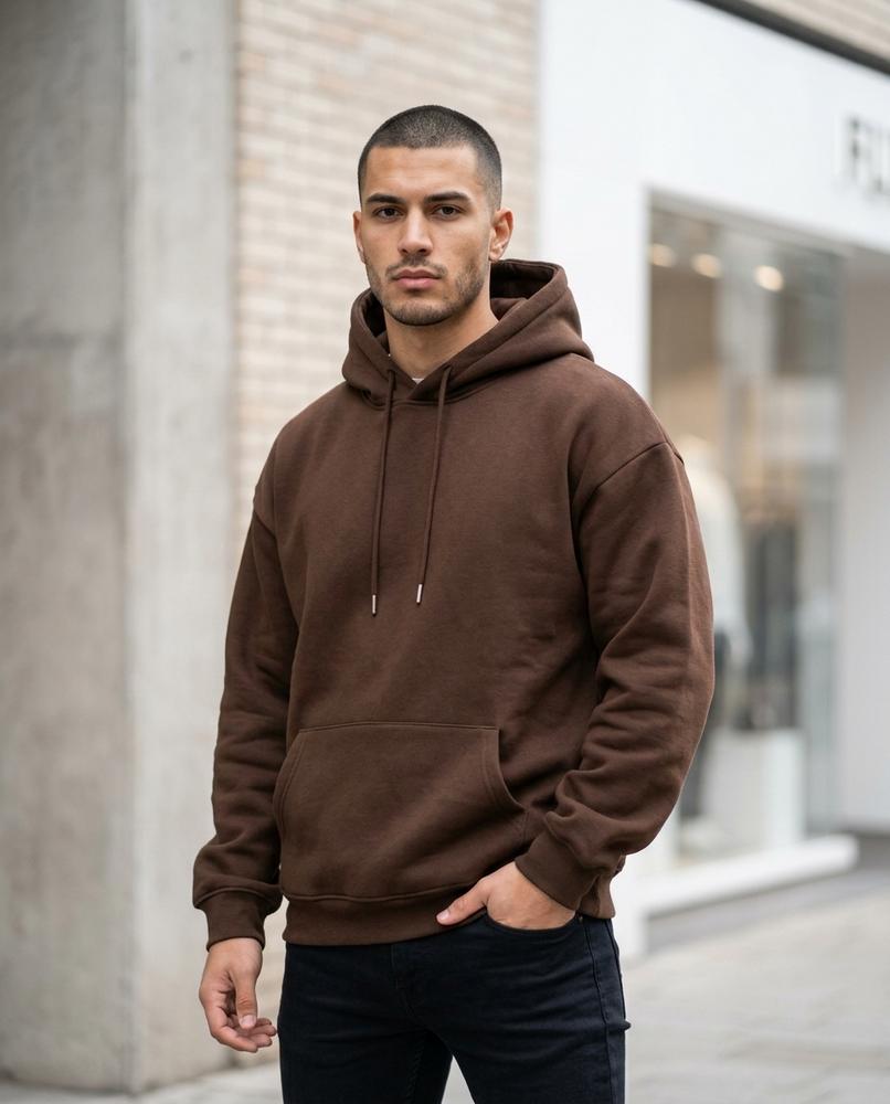 Statement Street - Saren | Unifarbener Gefütterter Hoodie Herren